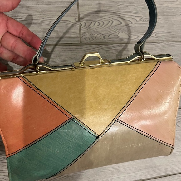 1960s Women's Pastel Color bloc Bag - Picture 8 of 15